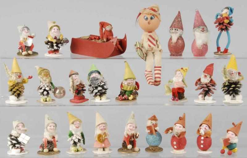 Appraisal: Lot of Christmas Display Figures Description Mostly Japanese Includes pine