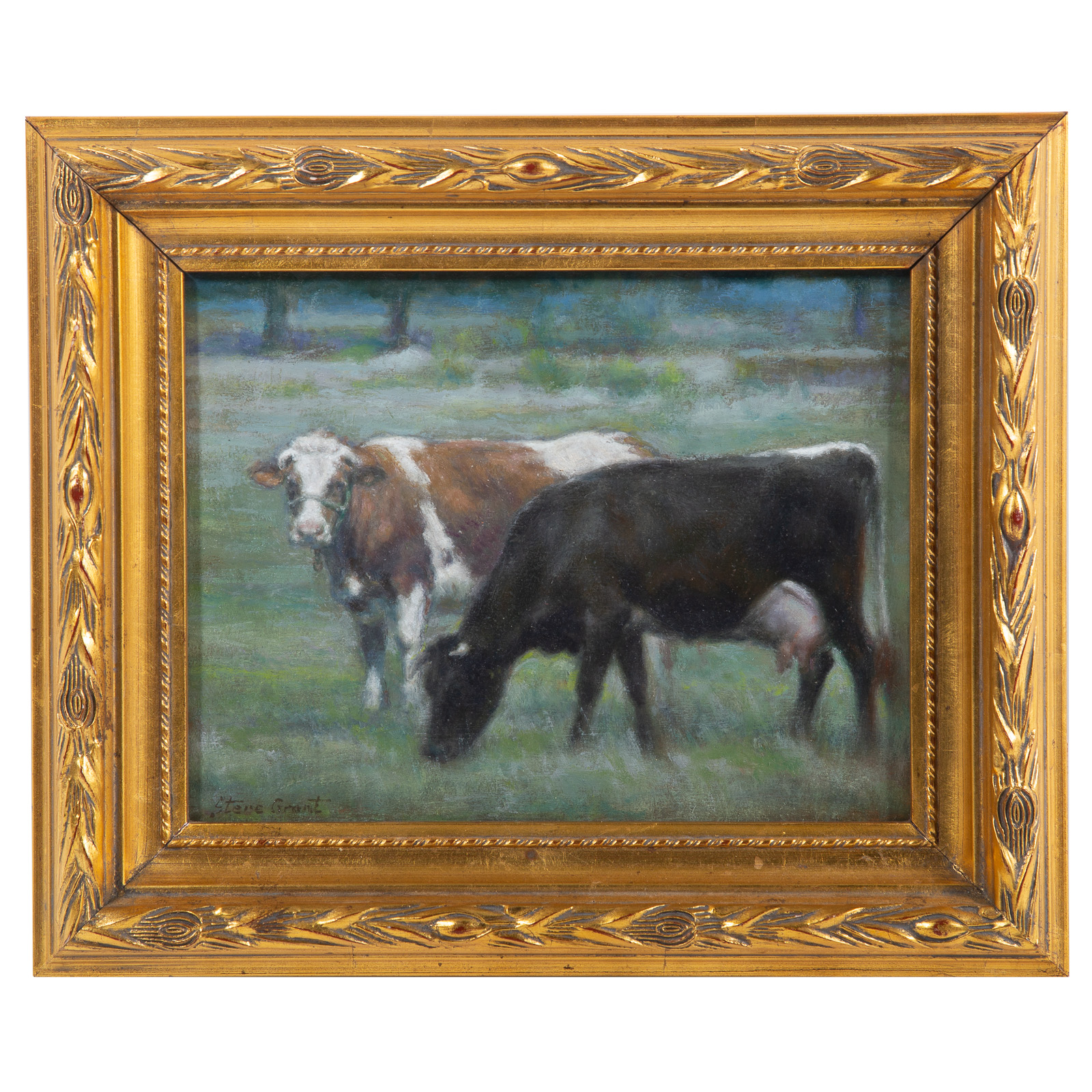 Appraisal: STERE GRANT TWO TRANSYLVANIAN COWS OIL Romanian th st century