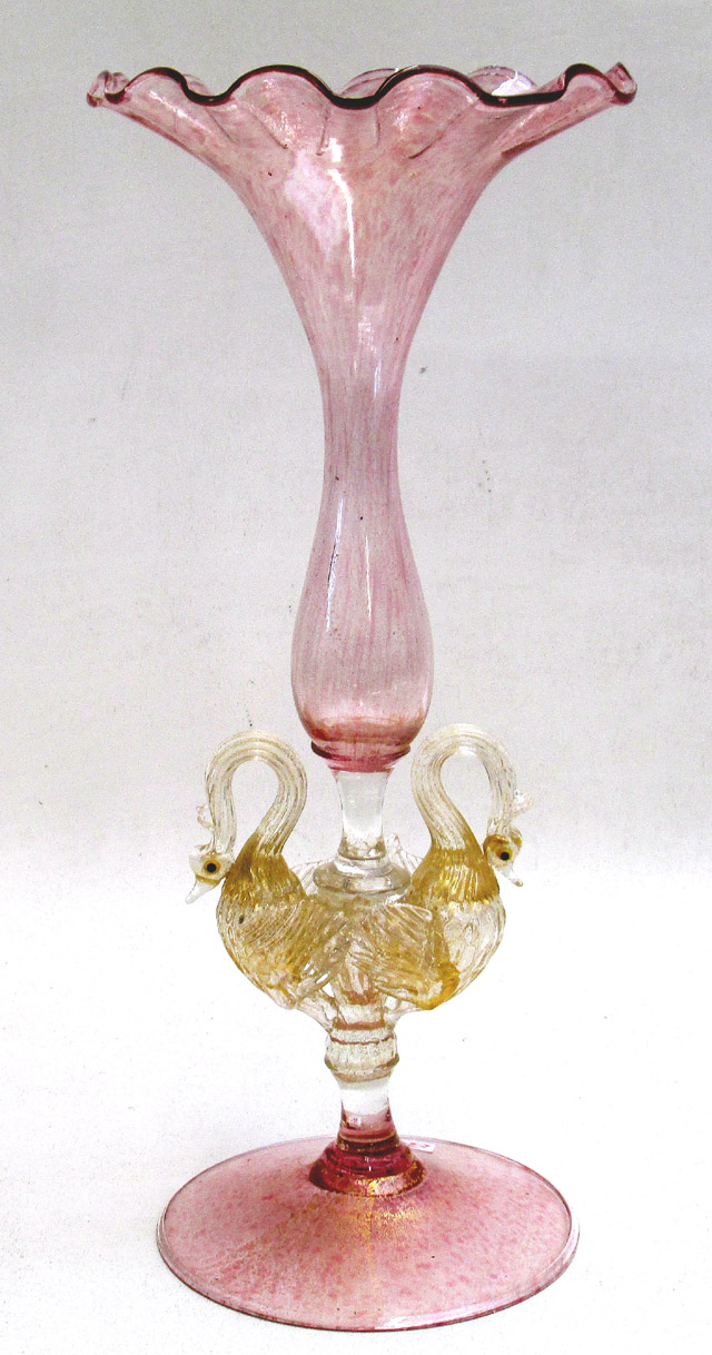 Appraisal: VENETIAN HAND BLOWN ART GLASS VASE in the Fantasy style