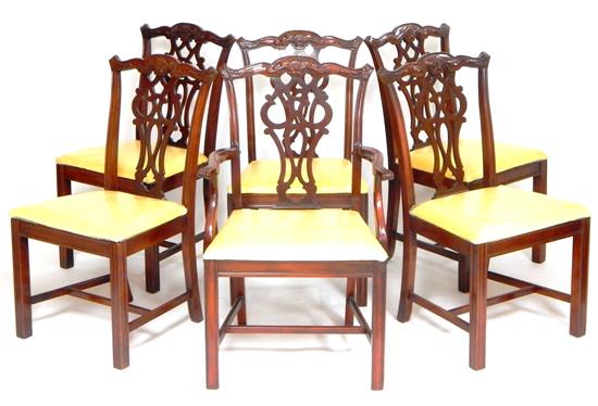 Appraisal: Bernhardt Furniture Co Lenoir NC Chippendale style dining chairs six