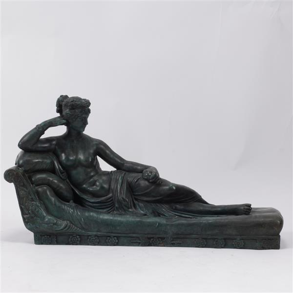 Appraisal: After Antonio CanovaPaolina Bonaparte Borghese as Venus Victrixverdigris patinated French