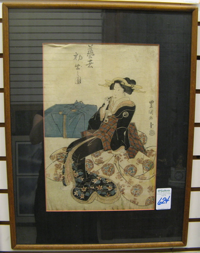 Appraisal: TOYOKUNI II TOYOSHIGE COLOR WOODCUT Japan - pupil of Hiroshige