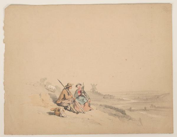 Appraisal: French th century pencil and watercolor sketches mostly depicting peasant