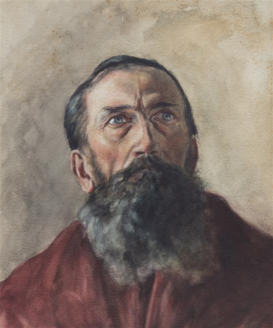 Appraisal: Sale Lot Angela Rinkler Mueller German - Rasputin watercolor x