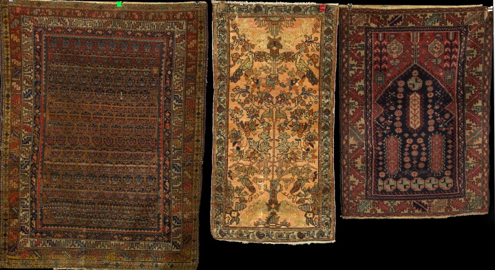 Appraisal: Three Antique Carpets consisting of a Persian Hamadan example '