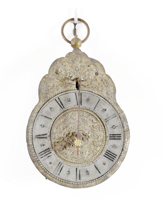 Appraisal: PLATE CLOCK WITH FRONTAL PENDULUM probably southern Germany th c