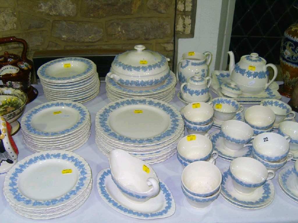 Appraisal: An extensive collection of Wedgwood embossed Queens Ware dinner and