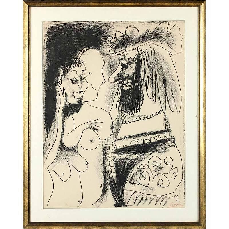 Appraisal: after Pablo Picasso - Le Vieux Roi lithograph on Arches