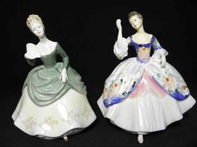 Appraisal: Two Royal Doulton porcelain figurines Includes Soiree HN and Christine