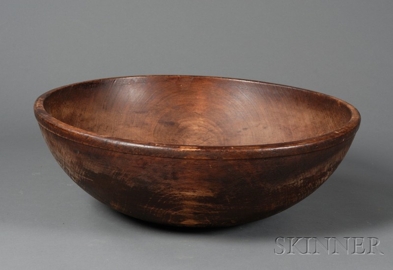 Appraisal: Large Turned Treen Bowl America th century ht dia in