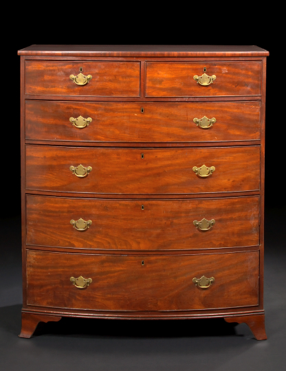 Appraisal: Regency Mahogany Bowfront Chest first quarter th century the bowed