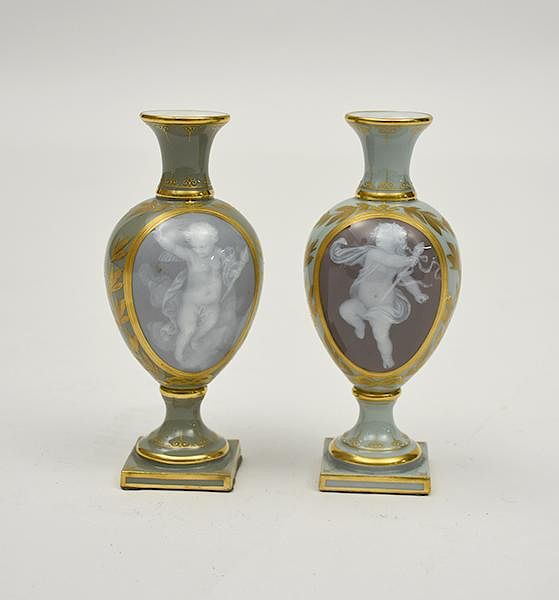 Appraisal: Pair of Meissen vases Pair of Meissen vases pat sur