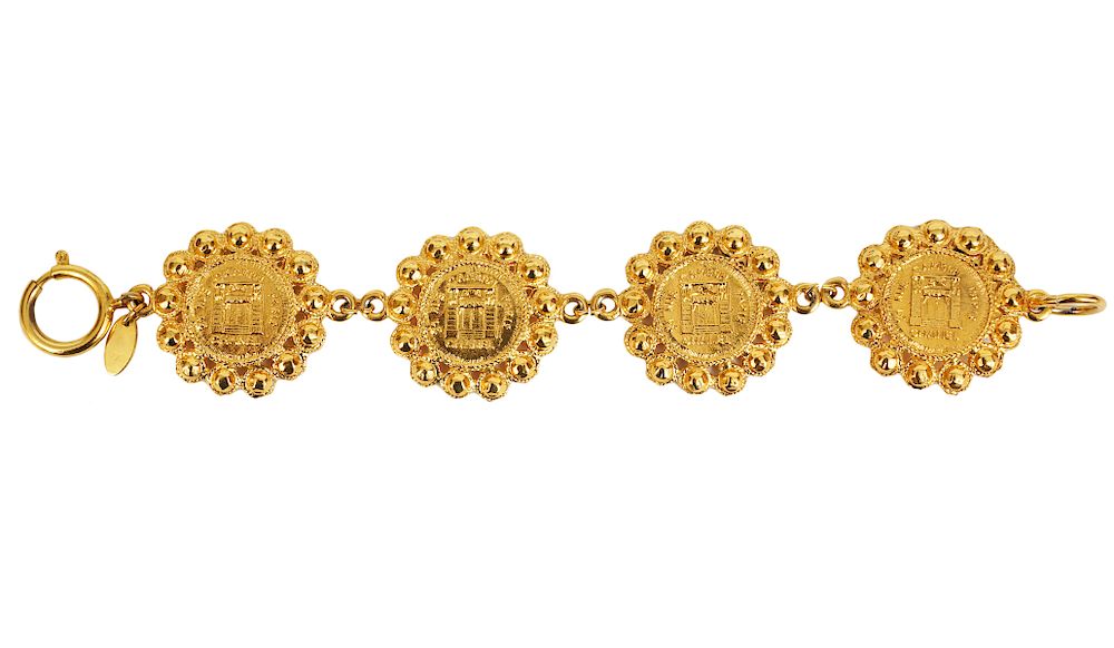 Appraisal: Chanel Cambon Vintage Medallion Bracelet Chanel vintage bracelet with cambon