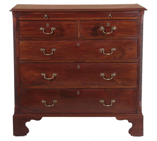 Appraisal: Georgian mahogany chest of drawers circa molded top case with