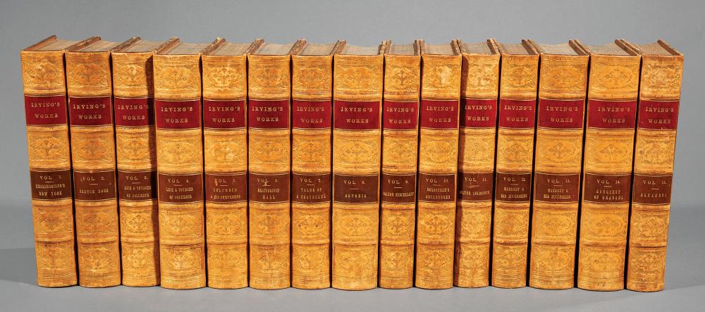 Appraisal: Leather Bindings Irving's Works volumes gilt tooled