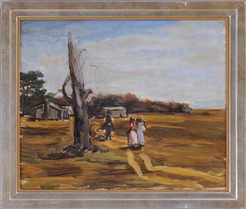 Appraisal: AMERICAN SCHOOL SHARECROPPERS IN THE LOW COUNTRY Oil on canvas