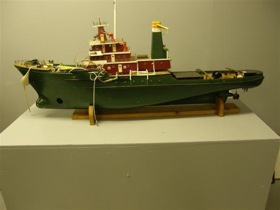 Appraisal: Scale model of a fire fighting ship with stepped deck