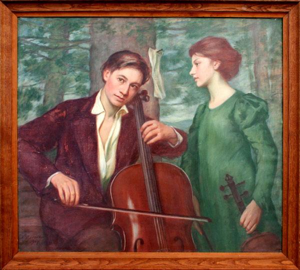 Appraisal: WALKER Henry Oliver American - Musicians in the Forest Oil