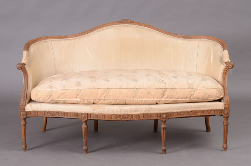 Appraisal: FINE ITALIAN NEOCLASSICAL CARVED BEECHWOOD CANAP PIEDMONTESE The serpentine guilloche