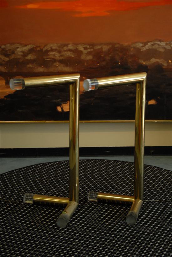 Appraisal: Brass and Acrylic Floor Lamps Manufactured by J Robert Scott