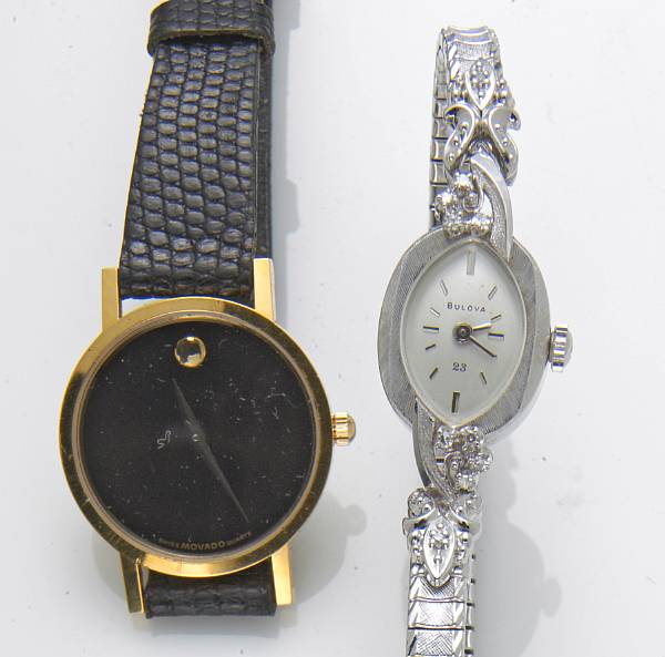 Appraisal: A Bulova lady's diamond and k white gold watch with