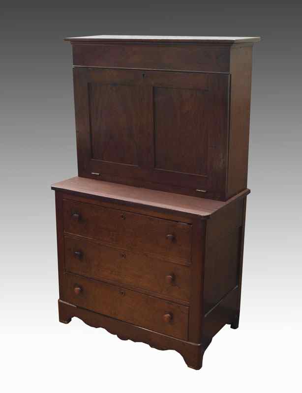 Appraisal: AMERICAN COUNTRY FALL FRONT SECRETARY Lift top gallery for secret