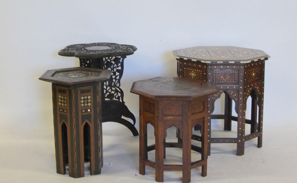 Appraisal: Assorted Persian Style Inlaid Tables From an Irvington NY estate