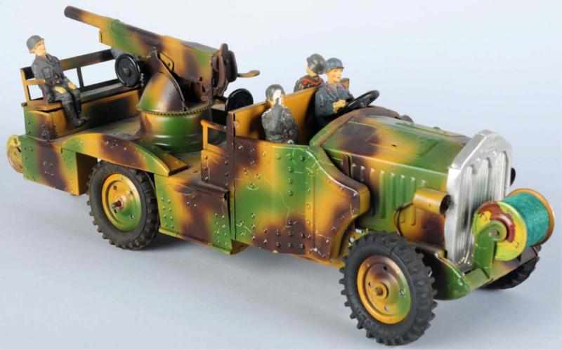 Appraisal: Hausser Clockwork Tinplate Anti-Aircraft Truck Mechanism is not working properly