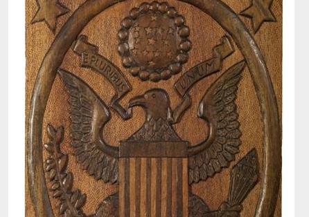 Appraisal: CARVED RELIEF PLAQUE OF THE GREAT SEAL OF THE UNITED