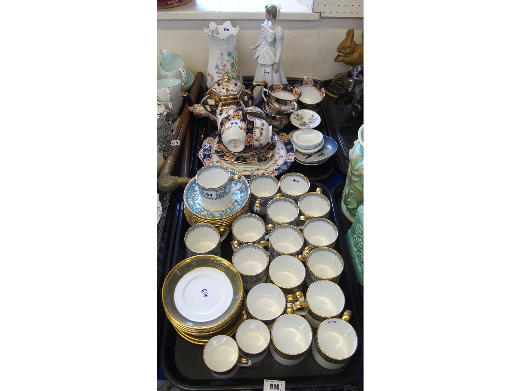 Appraisal: Assorted Crown Staffordshire coffee wares St Michael china teaset Nao