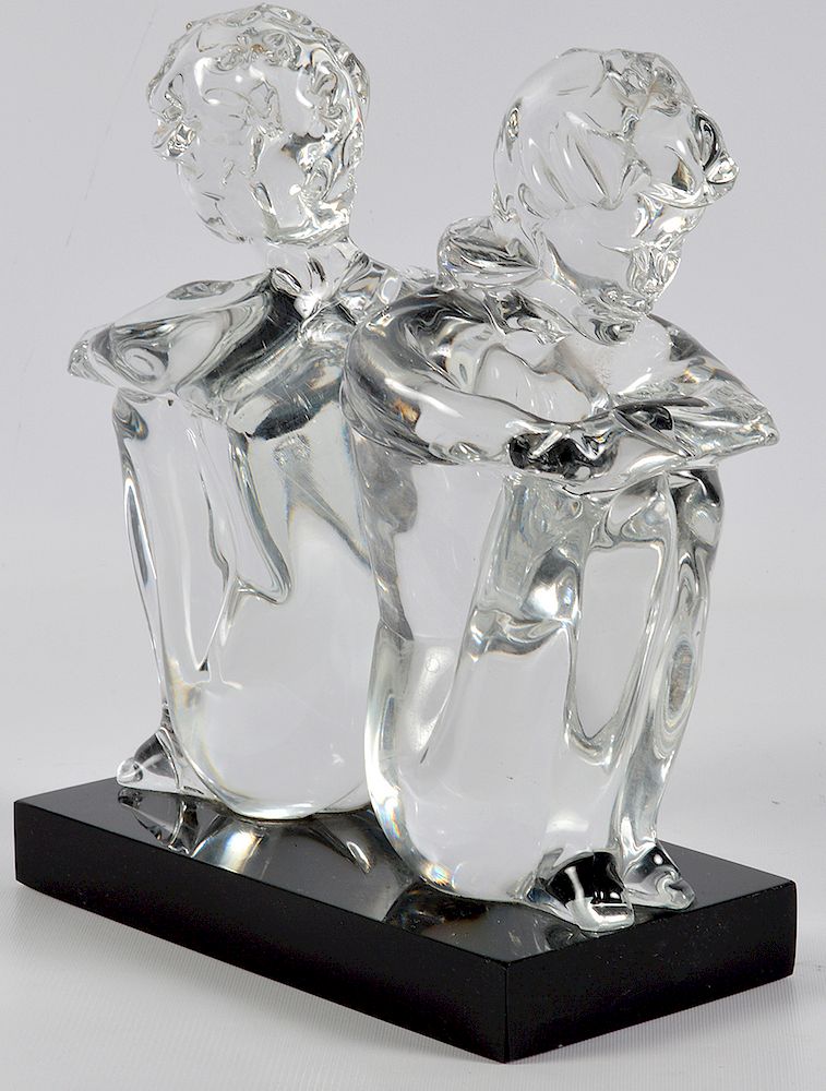 Appraisal: Leonardo Rosin Murano Clear Glass Sculpture Leonardo Rosin Italy -