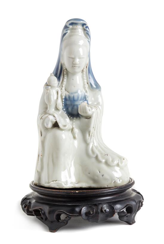 Appraisal: Sale Lot A Blue Decorated White Glazed Porcelain Figure of