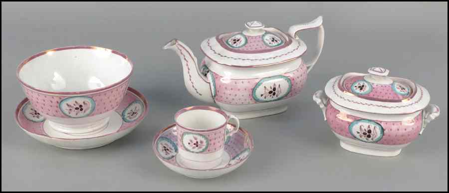 Appraisal: TH CENTURY ENGLISH PORCELAIN TEA SERVICE Comprised of a teapot