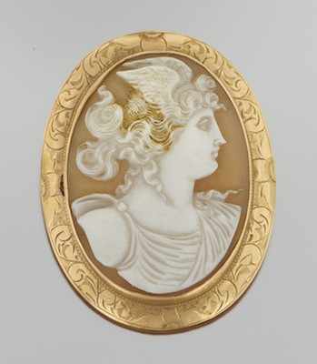 Appraisal: A Victorian Carved Shell Cameo of Mercury k yellow gold