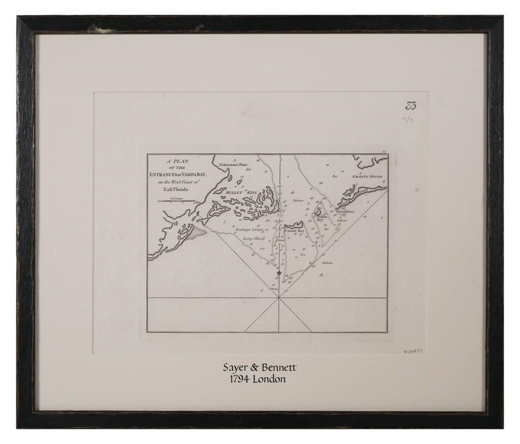 Appraisal: Early copperplate engraving map titled A Plan of the Entrances