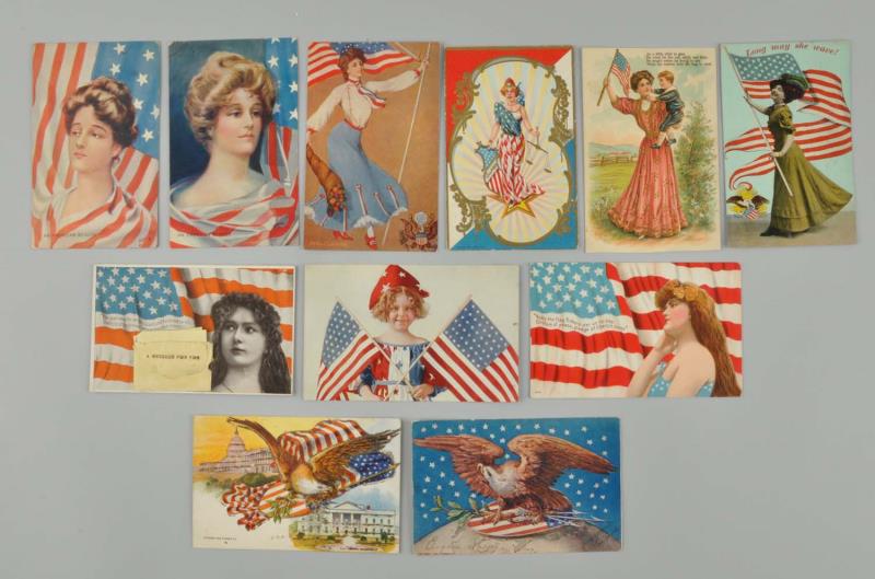 Appraisal: Lot Of Patriotic Postcards This lot of cards have minor