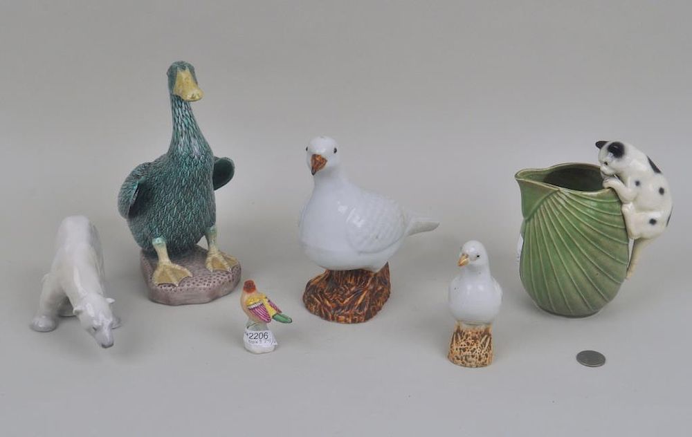 Appraisal: Six Porcelain Animal Figures comprising a Chinese duck and two