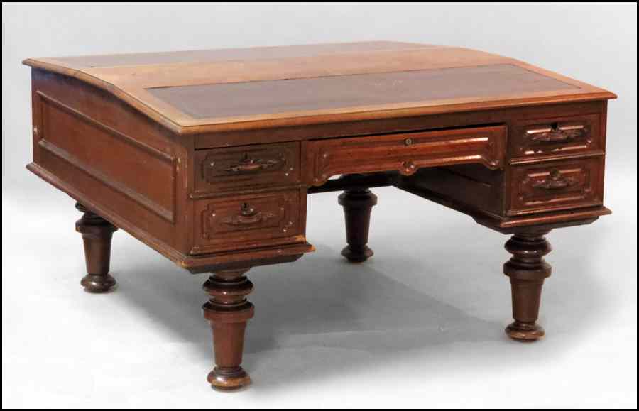 Appraisal: TH CENTURY AMERICAN MAHOGANY PARTNER'S DESK Both sides bearing inset