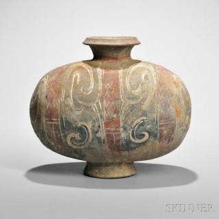 Appraisal: Pottery Cocoon Jar China Western Han dynasty late rd nd