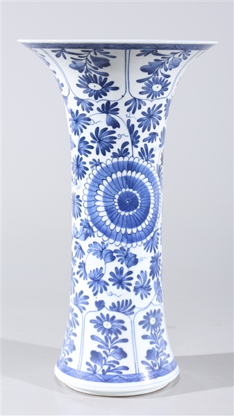 Appraisal: Chinese blue and white porcelain beaker vase with allover floral