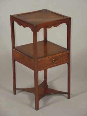 Appraisal: A mahogany three tier washstand mid th century of square