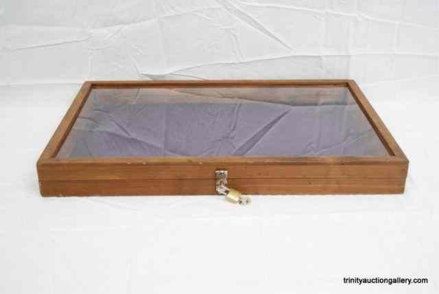 Appraisal: Wooden Counter Top Display Case w Lock KeyThis is a