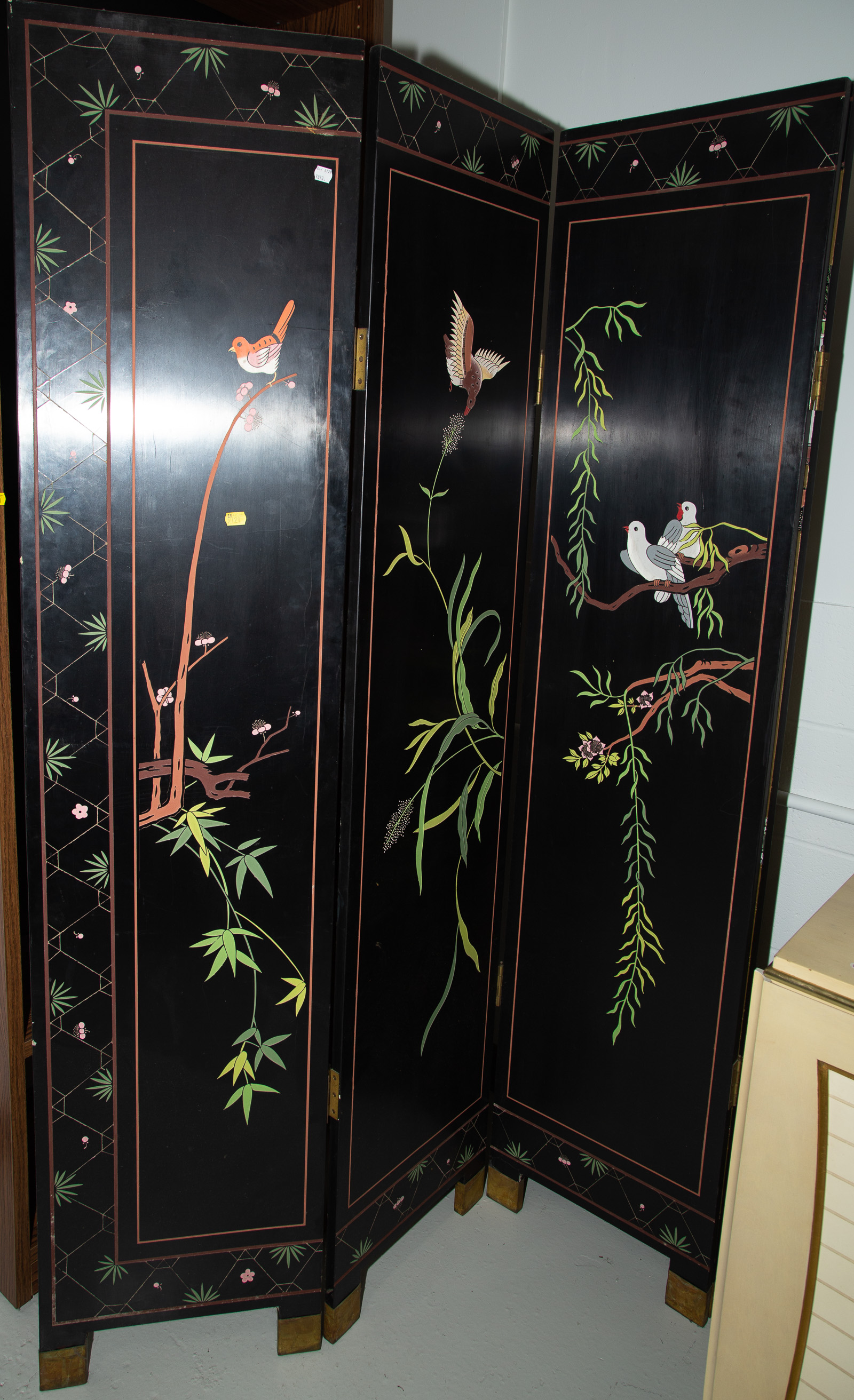 Appraisal: CHINESE COROMANDEL LACQUER FOUR PANEL SCREEN Modern in H each