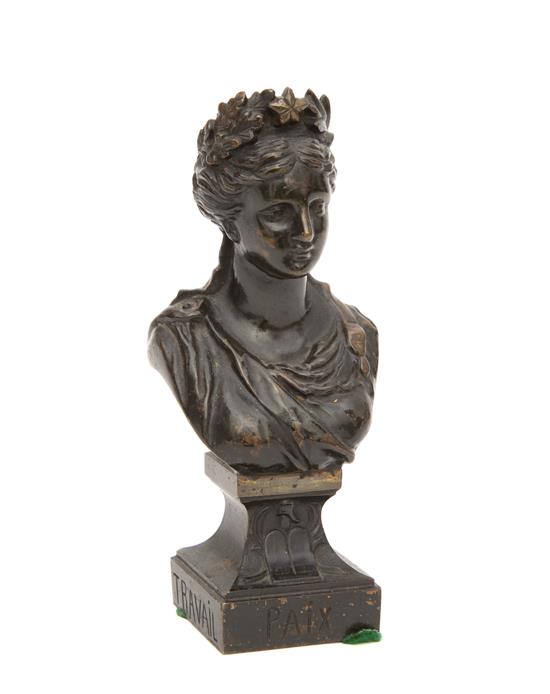 Appraisal: Sale Lot A Small Bronze Bust Travail Potix Justice Height