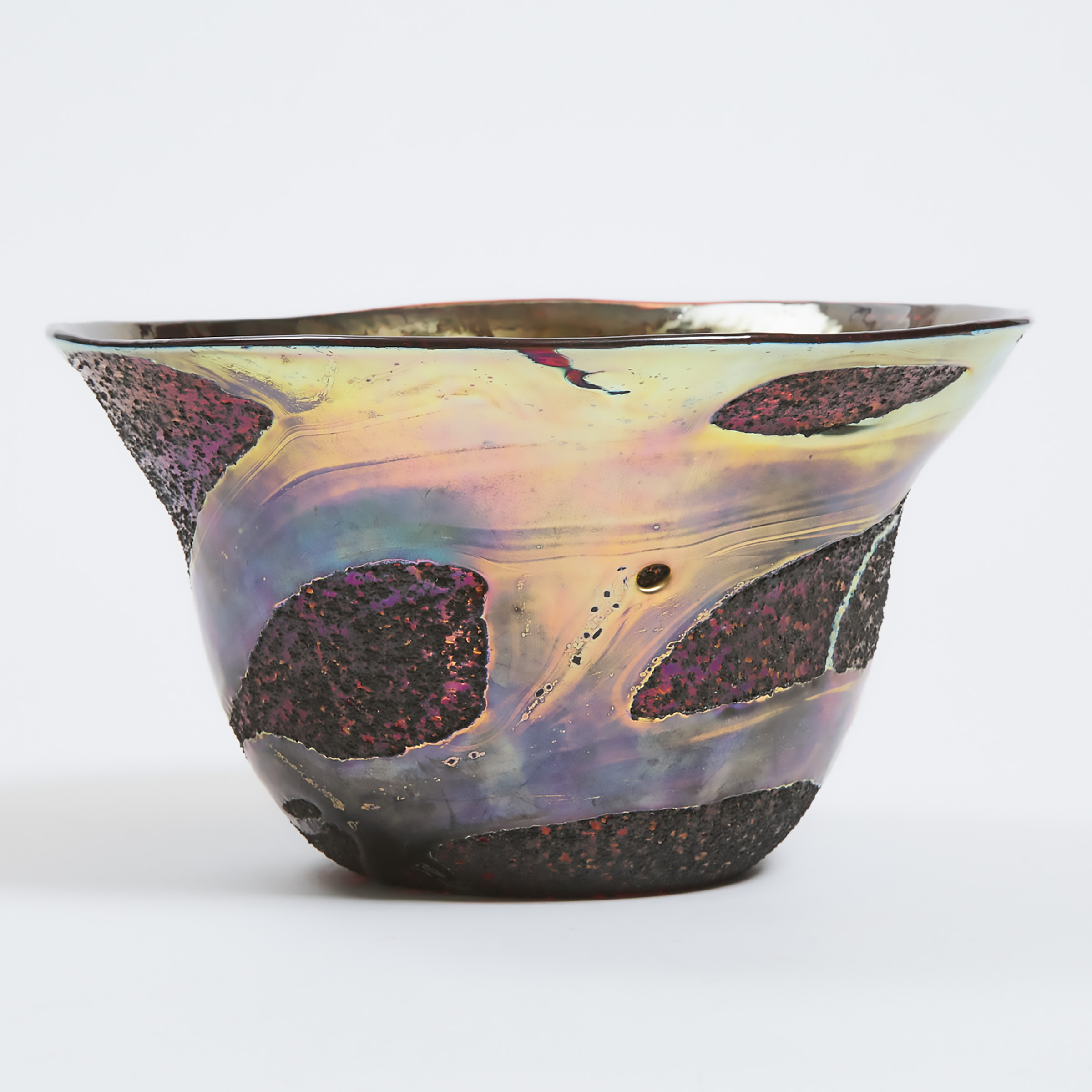 Appraisal: Charles Lotton American - Iridescent and Textured Glass Bowl height