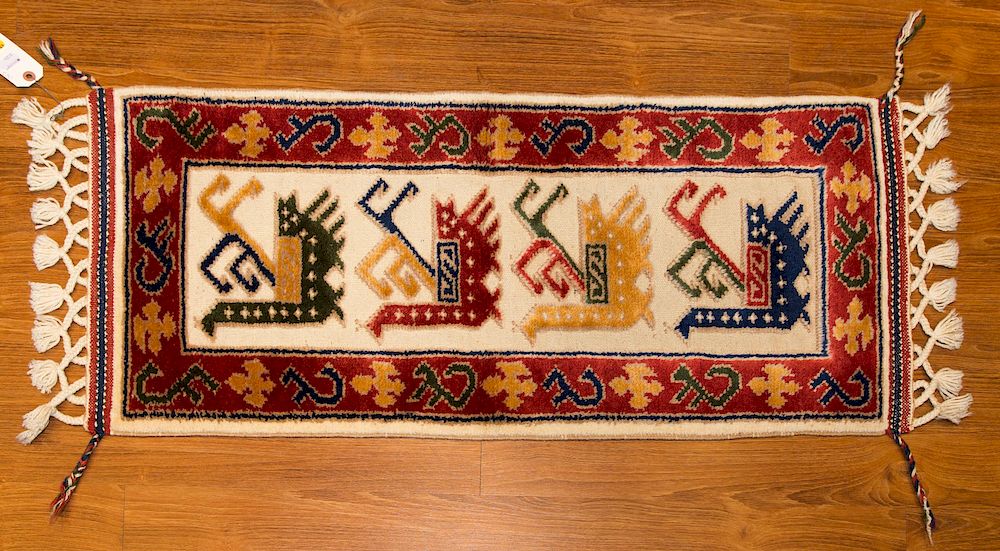 Appraisal: Turkish Konya Rug x hand knotted wool foundation Condition Appears