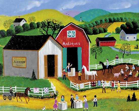 Appraisal: Steve Klein American th century COUNTRY AUCTION acrylic on panel