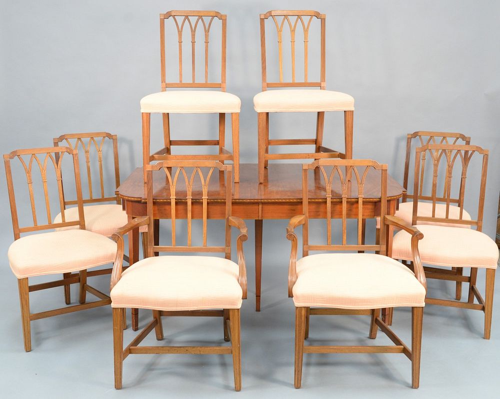 Appraisal: Nine Piece Fineberg Custom Federal Style Mahogany Dining Set to