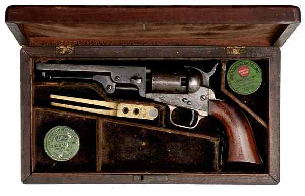 Appraisal: Cased Model Colt Pocket Revolver cal '' octagonal barrel with