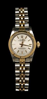 Appraisal: Lady's Tiffany Rolex watch Oyster Perpetual face marked Rolex and